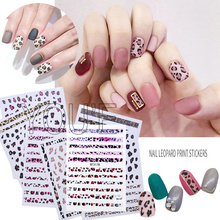 Pegatina de uñas 3D con pegamento trasero, calcomanías de uñas, diseño de manicura, decoración, accesorios de pegatinas de leopardo 2024 - compra barato