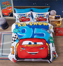 Disney 3d mcqueen 95 carros jogo de cama único tamanho folha roupa para o quarto do miúdo colcha rainha algodão colcha capas edredão 2024 - compre barato