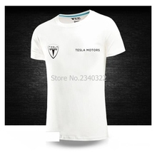 Summer car 4S shop tooling car club Tesla motors T-shirt male size DIY logo logo custom cotton t shirt 2024 - buy cheap