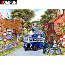HOMFUN Full Square/Round Drill 5D DIY Diamond Painting "Country landscape" Embroidery Cross Stitch 5D Home Decor Gift A07259 2024 - buy cheap