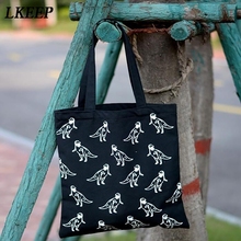 2020 Summer New Hot Canvas Shoulder Bags Cartoon Printing Zipper Handbags Fashion Female Casual Simple Students School Bags 2024 - buy cheap