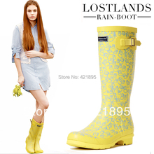 Free shipping,Fashion knee-high women's rain boots women's rainboots thermal boots 2024 - купить недорого
