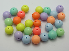 100 Mixed Pastel Cor Acrílico Redondo Beads 12mm Suave Bola Spacer 2024 - compre barato