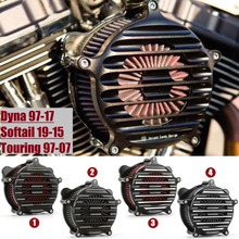 Kit de filtros de aire para valla de corte de borde, tomas de aire Nostalgia Venturi para harley dyna FXDF softail FLS touring FLHT modelos 1997-2015 2024 - compra barato