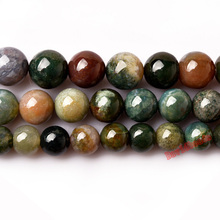 Fctory Price Natural Stone Smooth Indian Agat Round Loose Beads 16" Strand 4 6 8 10 12 14MM Pick Size For Jewelry Making 2024 - buy cheap