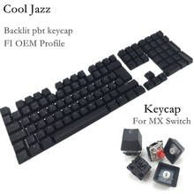 Cool Jazz  Double-shot Black Thick PBT FI ISO layout 108 backlit Keycaps OEM Profile Keycap For MX Mechanical Keyboard 2024 - buy cheap