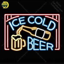 Ice cold Beer Neon Sign Neon Bulbs sign Iconic Beer Bar Club light Lamps Sign display advertise Letrero Neon enseigne lumine 2024 - buy cheap