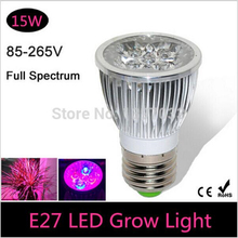 Full Spectrum 15W E27 LED Grow Plant Light Blue/Red Color 5 leds 110V 220V Grow Lamp for Indoor Crops/Plants/Flowers 2024 - buy cheap