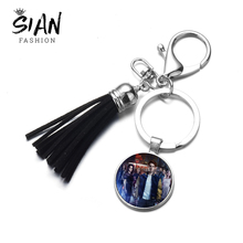 SIAN Fashion High Quality Riverdale Tassel Keychain South Side Serpents 3D Printed Glass Dome Car Key Chain Bag Charm Cool Gift 2024 - buy cheap