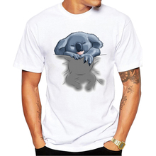 Новинка; Мужская Уличная футболка на заказ; Летние базовые футболки для мальчиков; Модная Милая футболка «коала»/«Мопс» 2024 - купить недорого