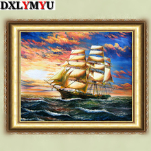 Craft Needlework Gift Scenery Picture 5D Diy Diamond Painting Cross Stitch Sailboat Full Diamond Embroidery Square Drill Mosaic 2024 - buy cheap