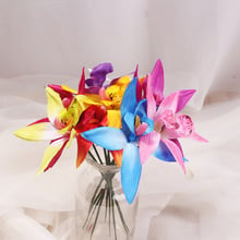 20 pçs/lote 11 centímetros marfim Artificial orquídea flor de seda DIY casa acessórios de decoração falso flores decoração do casamento do jardim decoração 2024 - compre barato