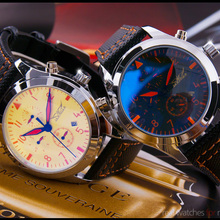 New 2017 JARAGAR Luxury Watches Allochroic Glass 6 Hands Watch Mens Mechanical Sport Stell Wristwatch Free Shipping 2024 - buy cheap