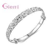 New Arrival Best Quality Genuine 925 Sterling Silver Women Female Simple Bracelets Bangles For Marriage Wedding Party 2024 - buy cheap