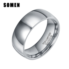 Somen Ring Men 8mm Silver Color Tungsten Ring Dome Polished Wedding Band Male Engagement Rings Fashion Jewelry Anillos Hombre 2024 - buy cheap