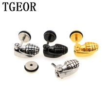 free shipping illusion cheaters earring 30pcs 1.2*6*6/(7*12)mm Stainless Steel colors Grenades ear piercing fake plugs 2024 - buy cheap