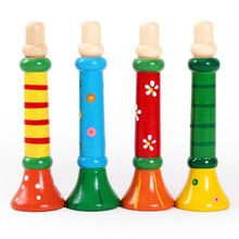 1pc Colorful Wooden Toys Trumpet Bugle Musical Toys For Kids Instruments Toy Random 2024 - buy cheap