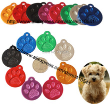 Free Shipping Pet Pendant Mix Colors 23*23MM Paw Shaped Pet Tag Personalized Dog Name Tag Customized Puppy Cat Dog ID Tags 2024 - buy cheap