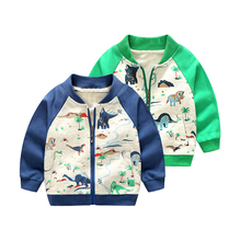 Nova marca meninos meninas primavera moda jaquetas crianças roupas dinossauro outerwear bebê blusão crianças casacos 2024 - compre barato