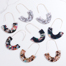 Minimalist Colorful Print Drop Earrings Semicircle Big Hook Geometric Earrings For Women Bohemian Elegant Vintage Jewelry Earing 2024 - buy cheap