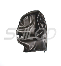 Suitop-capucha negra transparente de látex, máscara de goma para ault con cremallera trasera 2024 - compra barato