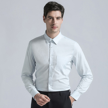 Camisa masculina de mangas compridas, camisa de malha regular, mangas longas, cor sólida, homens de negócios, 2021 2024 - compre barato