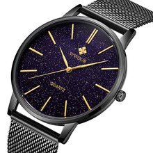 Relógio masculino luxuoso à prova d'água, pulseira de malha com data, casual, relógio de quartzo, 2019 2024 - compre barato