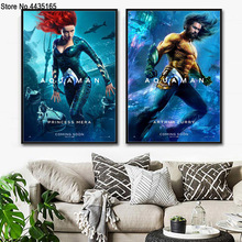 Aquaman Poster DC Movie Superhero Jason Momoa Posters and Prints Canvas Painting Wall Art Picture for Living Room Home Decor 2024 - buy cheap