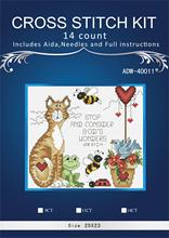 oneroom cat with fish Embroidery Crafts Needlework 14CT Unprinted Arts Cross Stitch Kits DMC DIY Quality 2024 - buy cheap