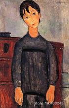 Portriat oil Painting for Living room Little Girl in Black Apron by Amedeo Modigliani Hand painted High quality 2024 - buy cheap