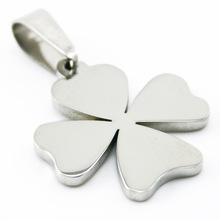 50pcs Fashion DIY jewelry burnish polished Four Leaf Clover Pendant stainless steel Metal Necklace for men women wholesale price 2024 - buy cheap