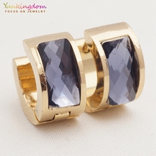 Yunkingdom high quality earrings stainless steel titanium rhinestone hoop earrings for women gift UE0343 2024 - buy cheap