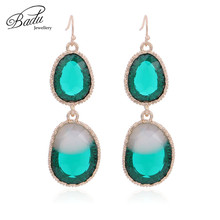 Badu verde cristal brinco feminino barroco vintage festa jóias para casamento noivado luxo boêmio brincos dropshipping 2024 - compre barato