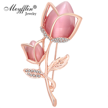 2021 New Crystal Crystal Brooches for Women Vintage Fashion Broche Jewelry Gold Opal Flower Brooch Broches Pins Mujer 2024 - buy cheap