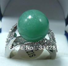 Noblest 12mm green red jadestone 18KGP ring(#6,7,8,9 exit) 2024 - buy cheap