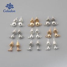 Best Selling 10 Sets Gold Silver Rhodium Plated Ear Pin Stud Earrings Plastic Ear Stopper Earring Back DIY Jewelry Findings 2024 - buy cheap