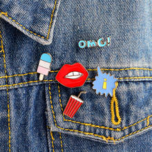 OMG! Mouth Juice Cartoon pins Hard enamel lapel pins Badges Brooches Backpack Jacket Accessories Jewelry Pins wholesale 2024 - buy cheap