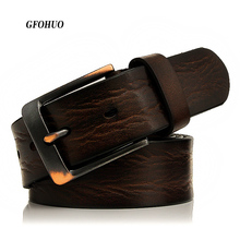 GFOHUO-cinturones de cuero genuino para hombre, cinturones de marca de lujo de diseñador, correa de negocios de alta calidad, hebilla ancha para pantalones vaqueros 2024 - compra barato