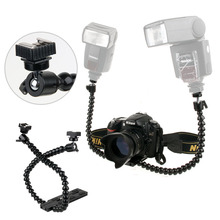 Flexible Dual Arm Hot shoe Flash Bracket For CANON NIKON PENTAX MACRO SHOT 2024 - buy cheap