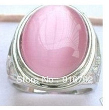 Frete grátis anel de pedra rosa e prata do tibete p & p ***** 2024 - compre barato