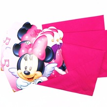 MINNIE MOUSE INVITATIONS CARDS KIDS BIRTHDAY PARTY FAVORS INVITATION CARDS HAPPY BIRTHDAY PARTY SUPPLIES 6PCS/SET 2024 - buy cheap