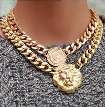Hot Sale Promotion Fashion Exaggerated jewelry Lion Metal Alloy Necklace Chain Pendant Jewelry 2024 - купить недорого