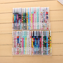 Korea Stationery Cartoon Black Cute Pens Kawaii School Supplies Creative 6 Colors Gel Pen Set 2024 - buy cheap