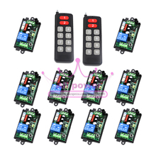 Interruptores de controle remoto 315mhz luz da lâmpada led controlador de energia sem fio ac220v 1ch 10a relé receptor transmissor bloqueio desbloquear