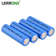 Lerronx bateria recarregável de lítio 3.7v 2.0ah 18650, para lanternas de led, equipamentos eletrônicos li-ion icr18650 2024 - compre barato