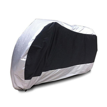 Waterproof and dustproof Protective Cover in Polyester fiber for Motorcycle 265cm Long-XXL ( Black & silver ) 2024 - buy cheap