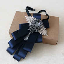 New female fashion male MEN'S British men diamond knot and bow tie wedding groom Groomsmen butterfly multi shirt accessory 2024 - buy cheap