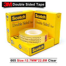 3m 665 scotch tape/ transparent double faced adhesive 12.7mm*22.8m*10 rolls 2024 - buy cheap