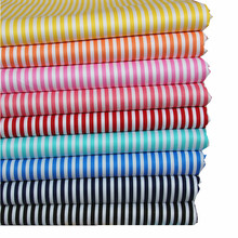 100% cotton twill cloth PINK AUQA GREEN BLUE BLACK RED YELLOW stripe fabric for DIY kids crib cushions handwork quilting textile 2024 - buy cheap