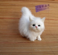 cute simulation white cat model polythene & fur cat toy gift about 12x6x12cm 0559 2024 - buy cheap